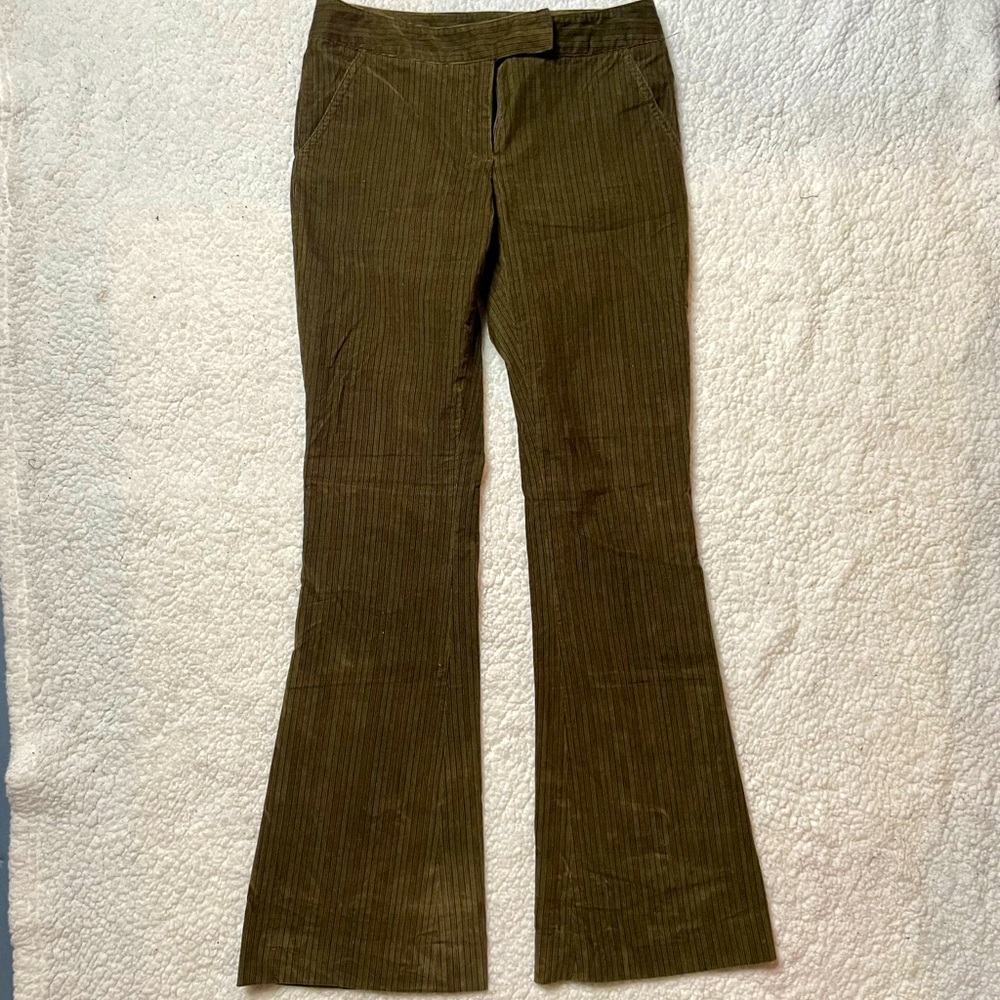 Diane Von Furstenberg Army Green Flare Pants Size 2 A12
